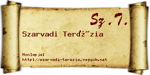 Szarvadi Terézia névjegykártya