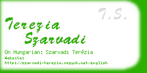 terezia szarvadi business card